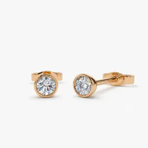 0.20CTW Bezel Set Diamond Stud Earrings