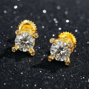 1.0 Ct 6mm Round Diamond Stud Earrings