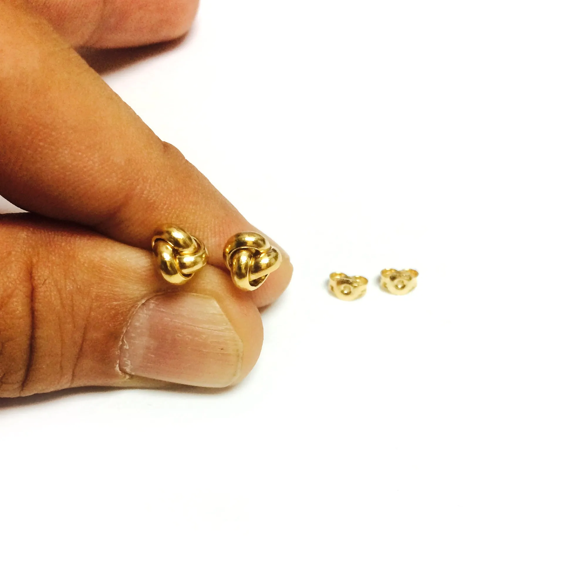 10k Yellow Gold Love Knot Post Stud Earrings, 6mm