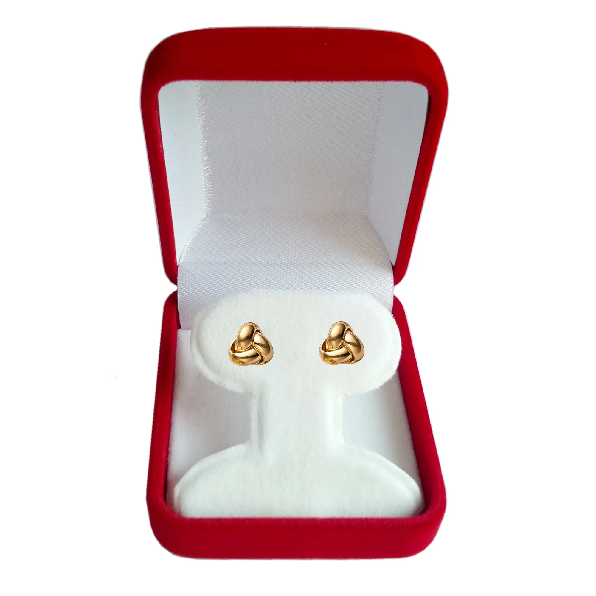 10k Yellow Gold Love Knot Post Stud Earrings, 6mm