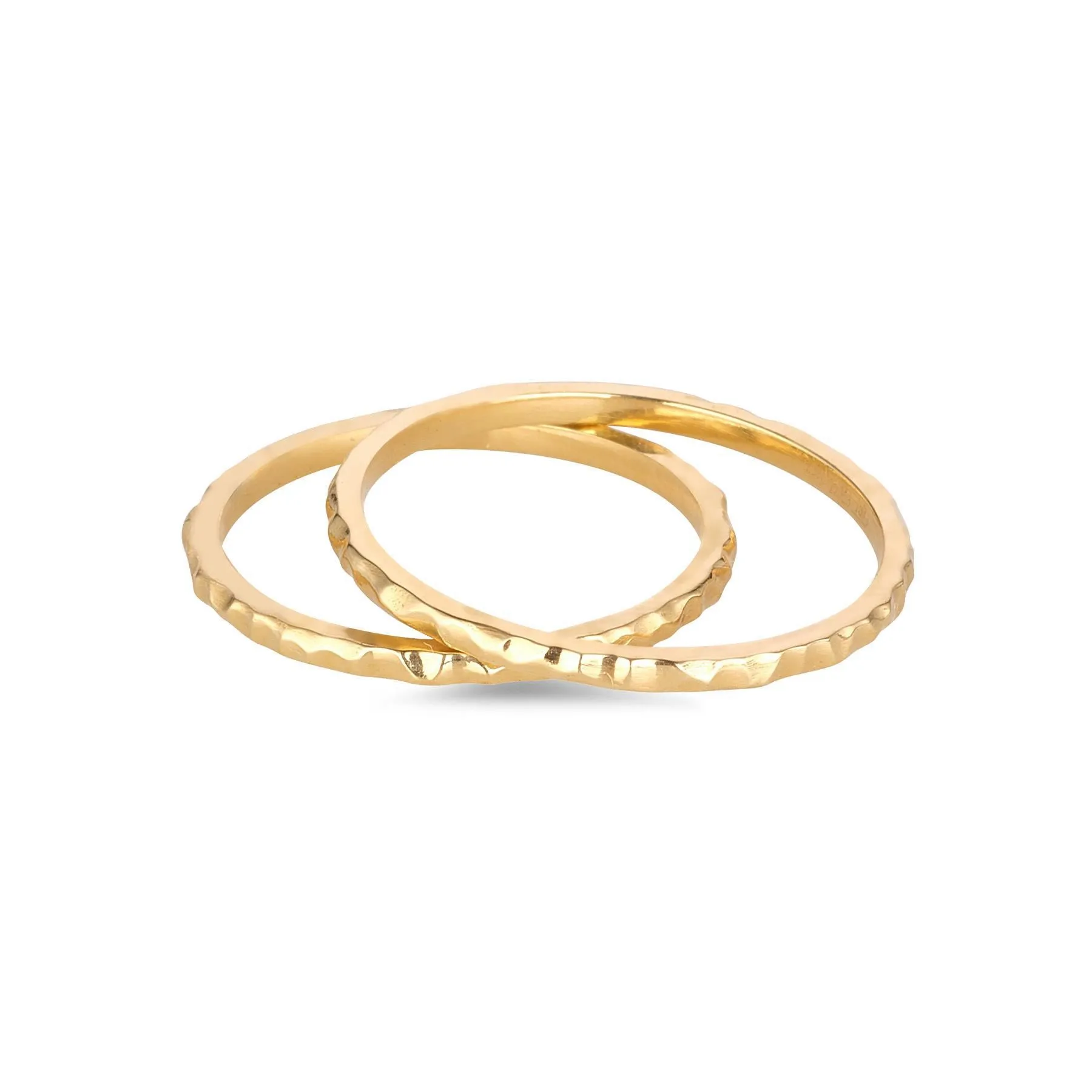 18kt Gold Hammered Stackable Ring