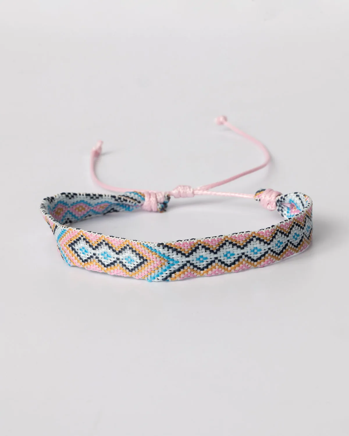 Adjustable Pink Woven Macrame Southwestern Style Festival Bracelet Coastal Cowgirl