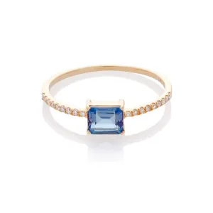 ADORN DIAMOND RING, LONDON BLUE TOPAZ, GOLD