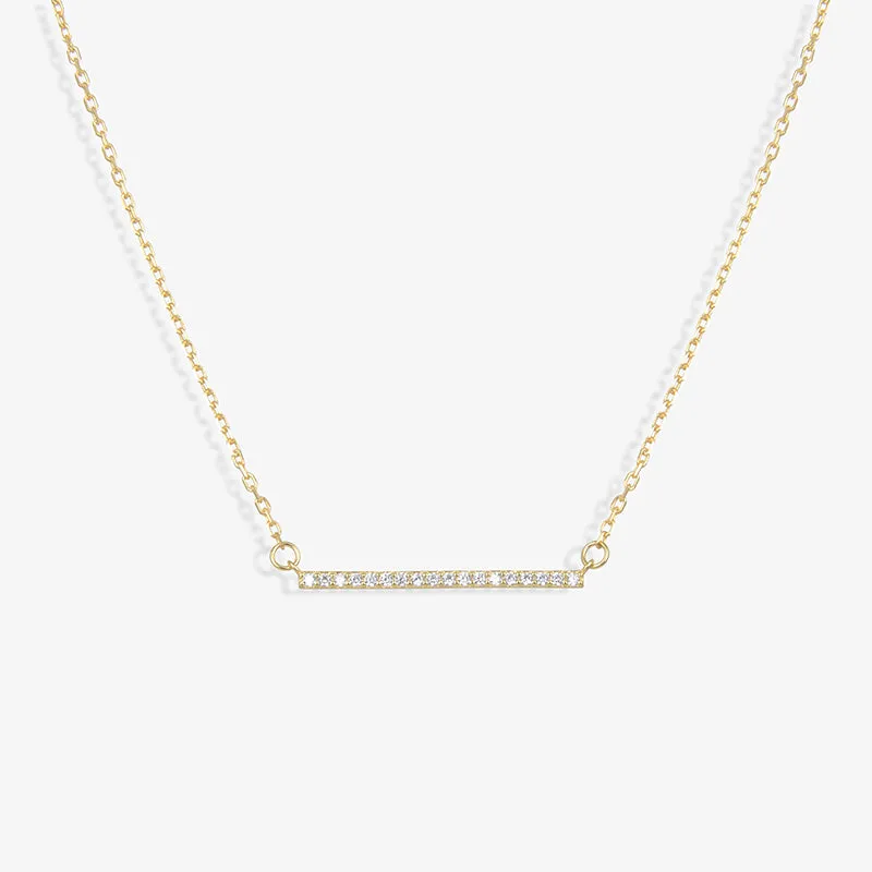 Alicia Pavé Crystal Bar Pendant Necklace