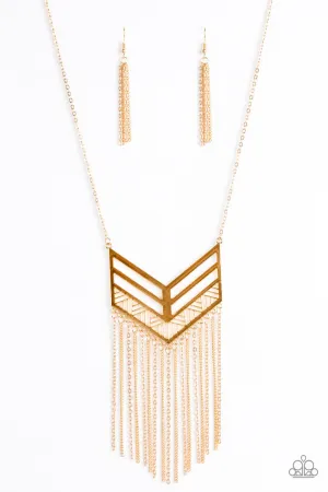 Alpha Attitude Gold Paparazzi Necklace