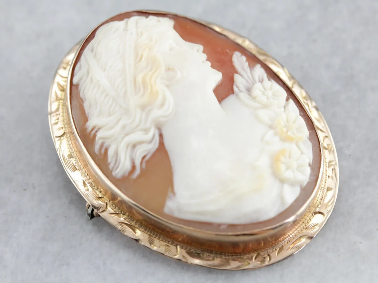 Antique Cameo Gold Brooch