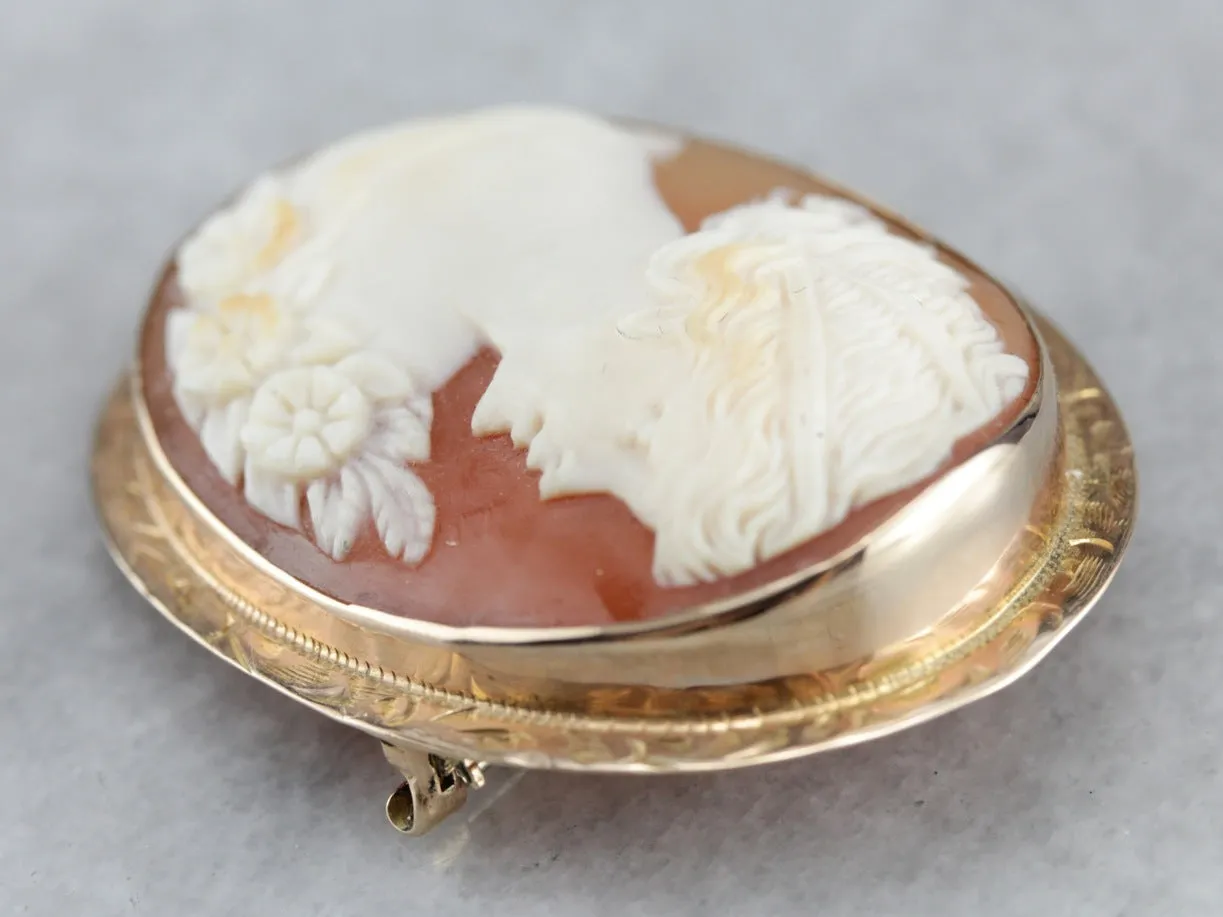 Antique Cameo Gold Brooch