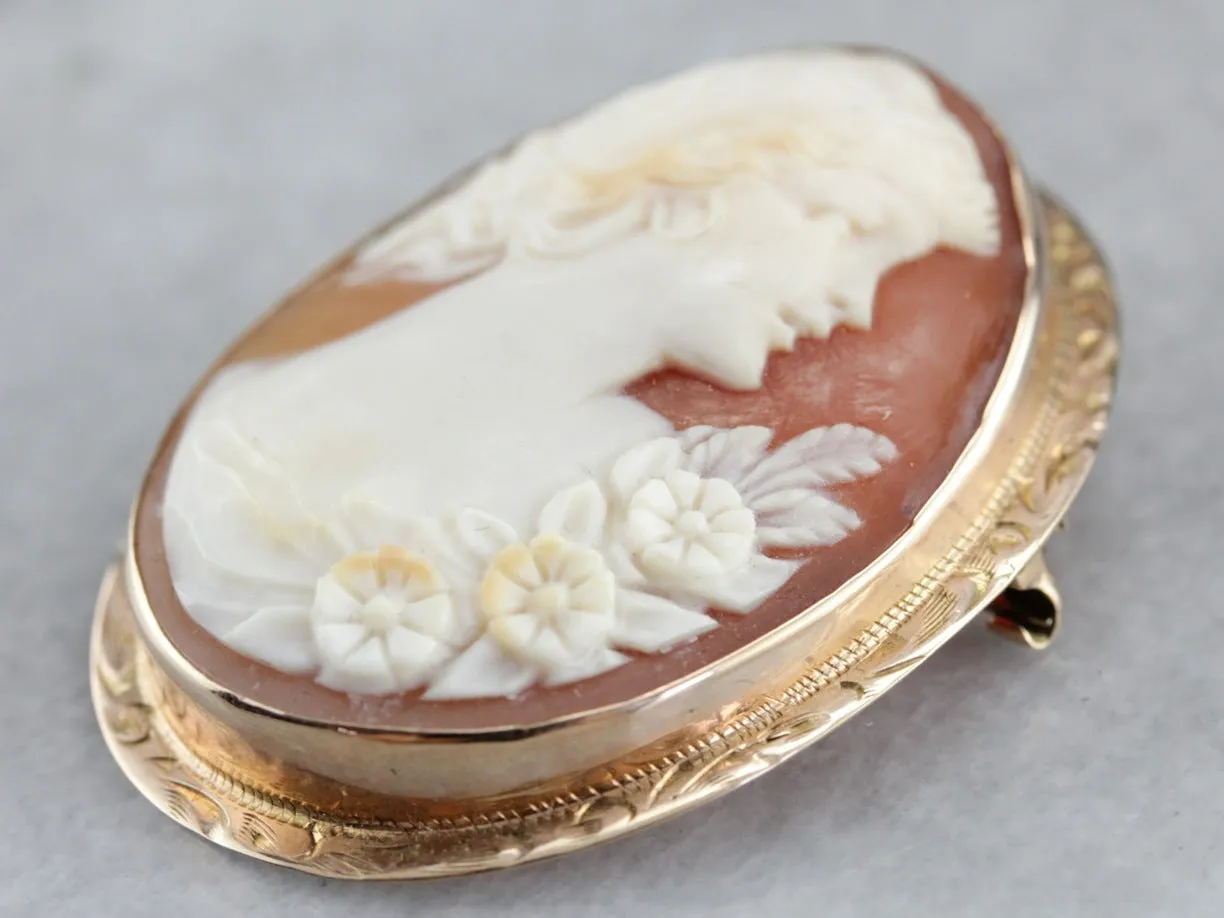 Antique Cameo Gold Brooch