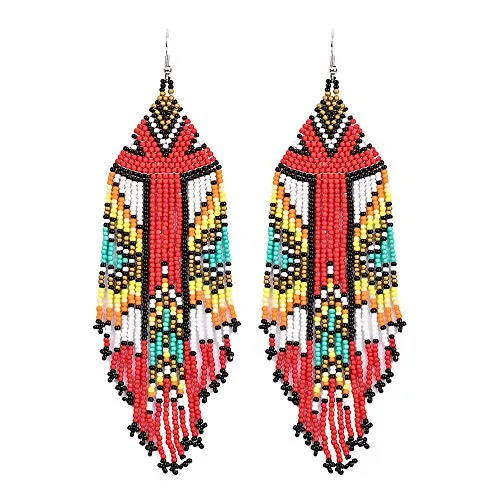 Arizona Skies Beaded Tassel Earrings