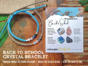 Back to school gift, Crystals for students, pupils university collage, gift for new term semester, crystal bracelet for kids crystal starter