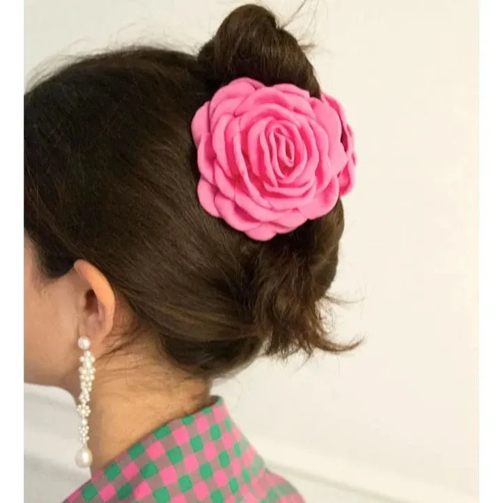 Bella Jumbo Rose Flower Claw Hair Clips