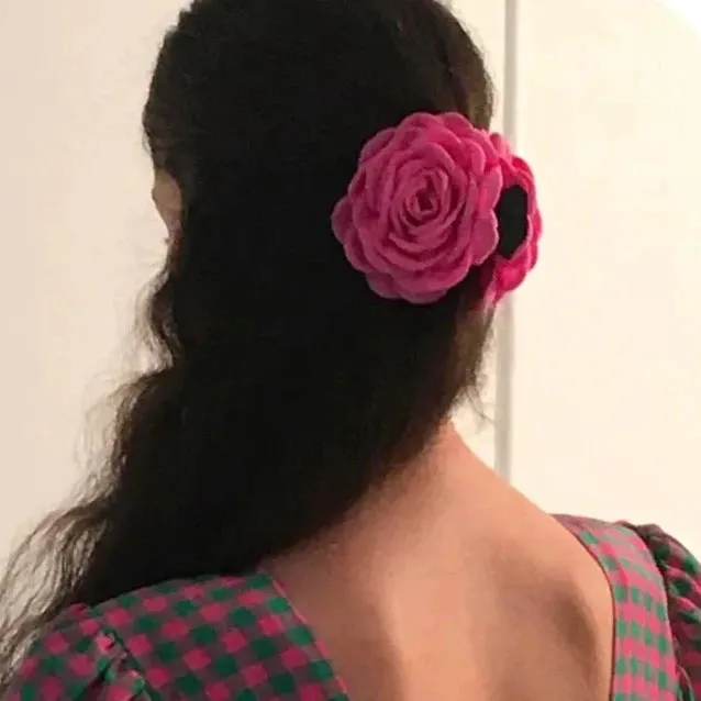 Bella Jumbo Rose Flower Claw Hair Clips