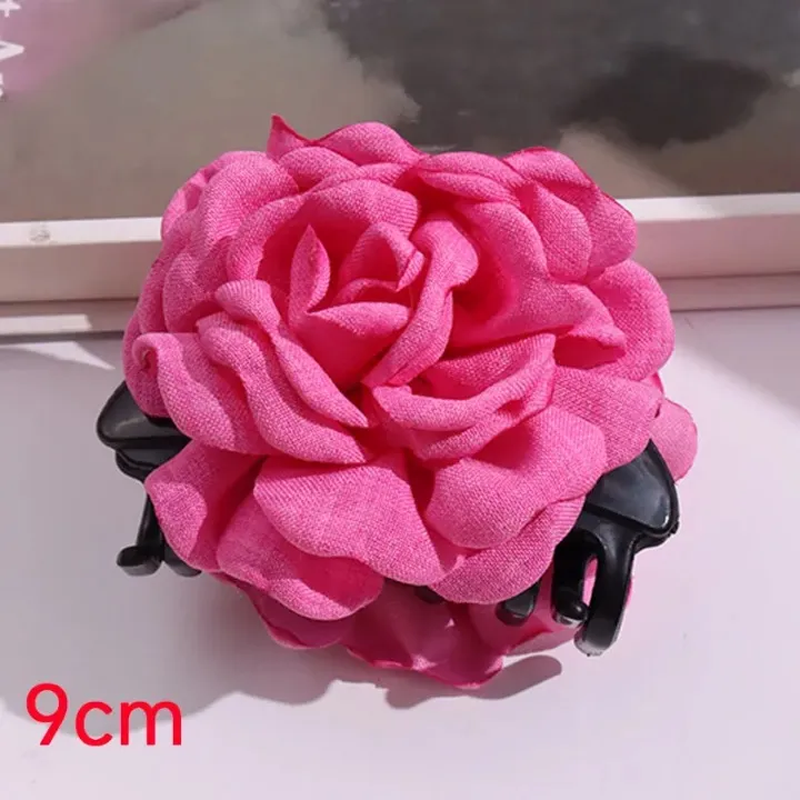 Bella Jumbo Rose Flower Claw Hair Clips