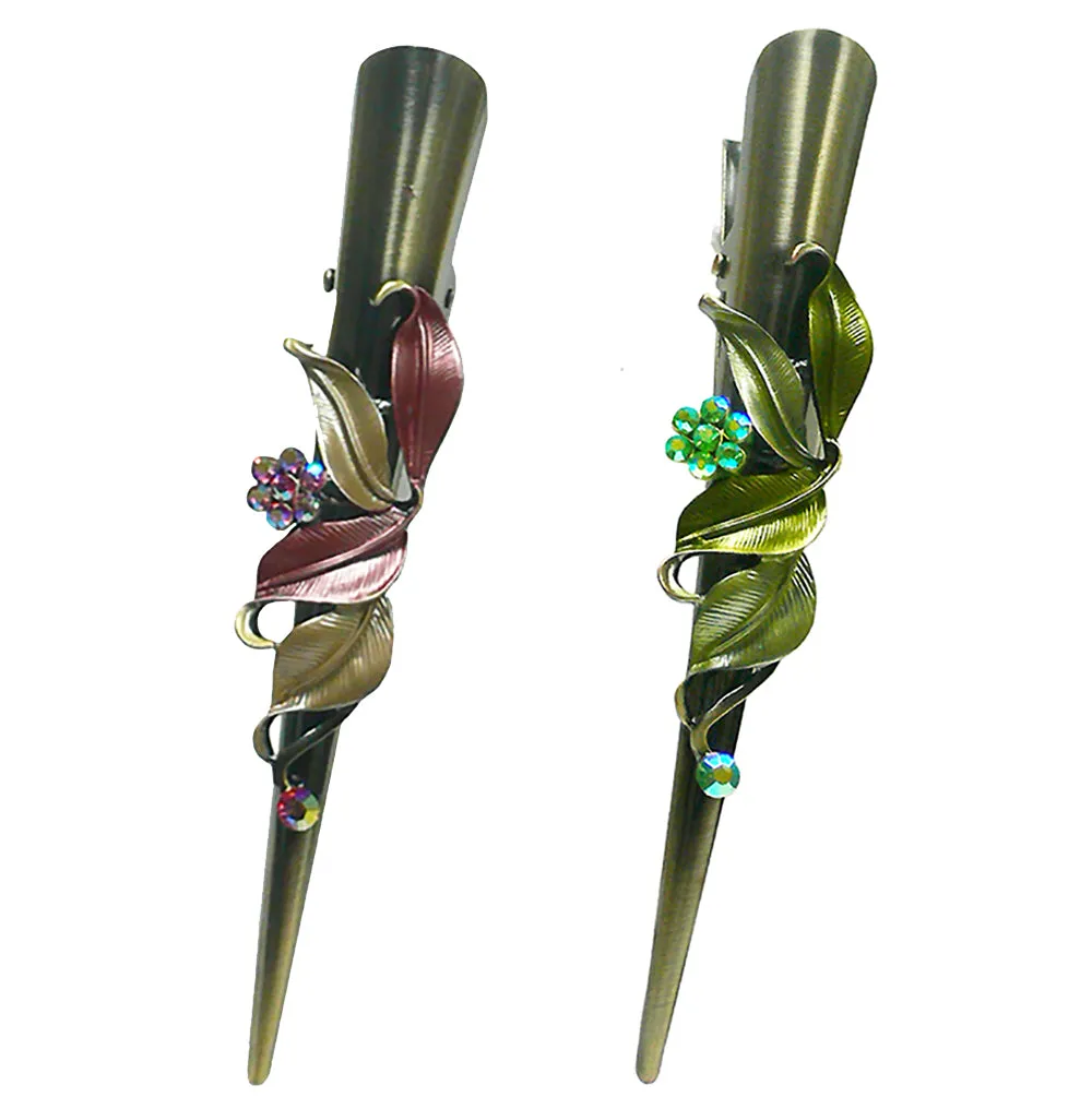 Bella Set of 2 Flower Alligator Clips Beakclips Duckbill Hairclips YY86155-1-2