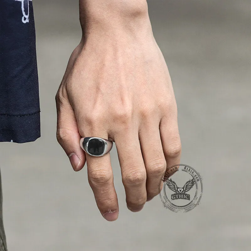 Black Epoxy Stainless Steel Minimalist Ring