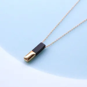 Black Gold Dipped Bar Necklace