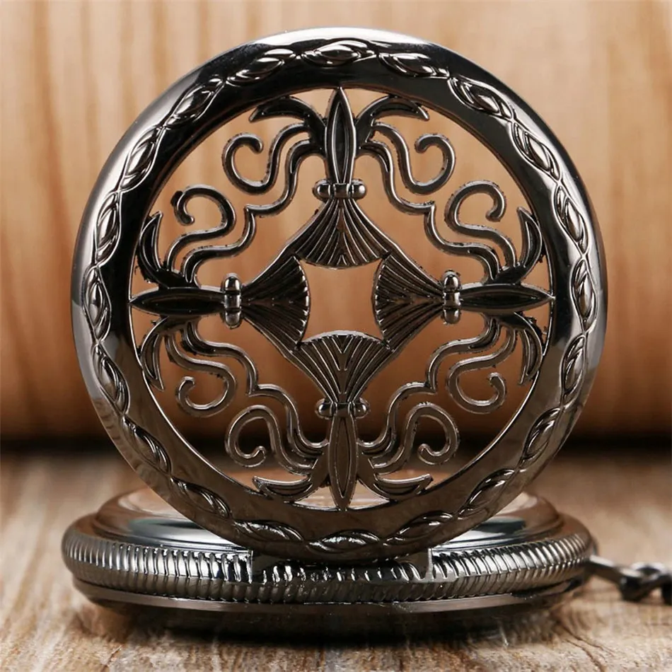 Black Mechanical Pocket Watch of Pattern / Antique Pendant Clock with Roman Numerals