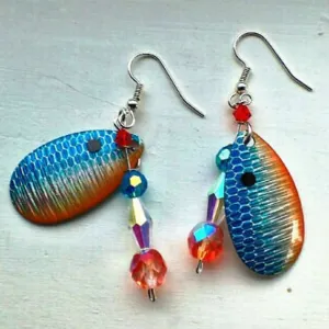 Blue Water Coral Indiana Blade Earrings