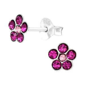 Children’s Sterling Silver Purple flower stud Earring’s