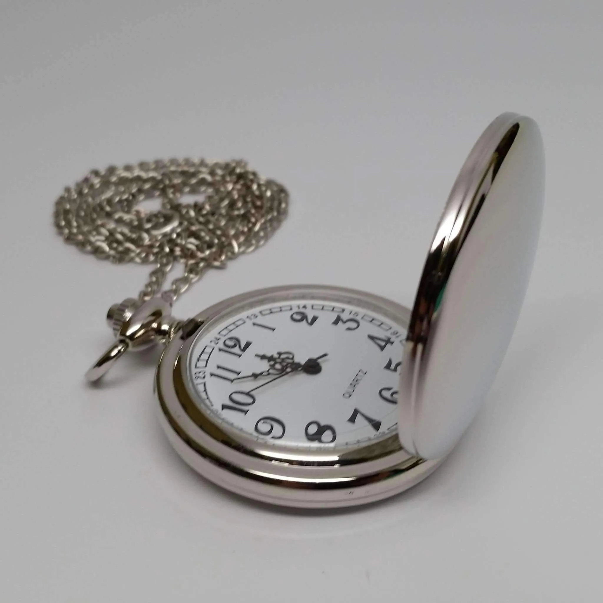 Classic Vintage Style Silver Tone Pocket Watch