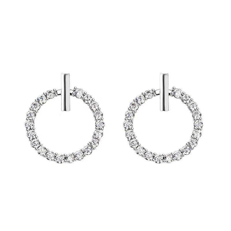 Crystal Rhinestone Round Stud Earrings