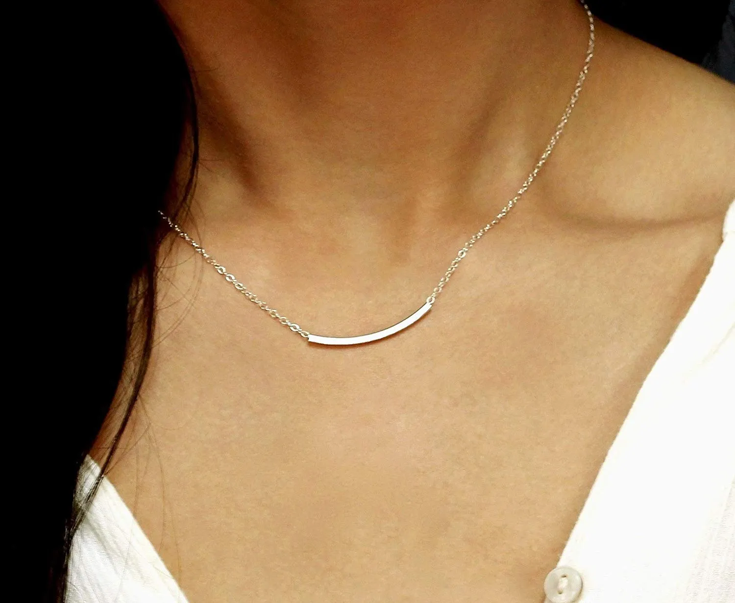 Curved Tube Necklace by Fashion Hut Jewelry