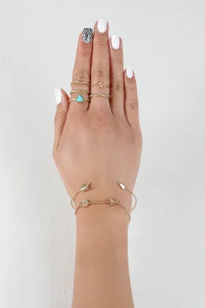 Delicate Arrow Bracelet And Ring Set