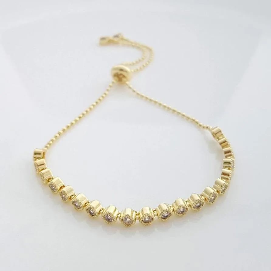 Delicate Gold Bracelet for Weddings-Celia