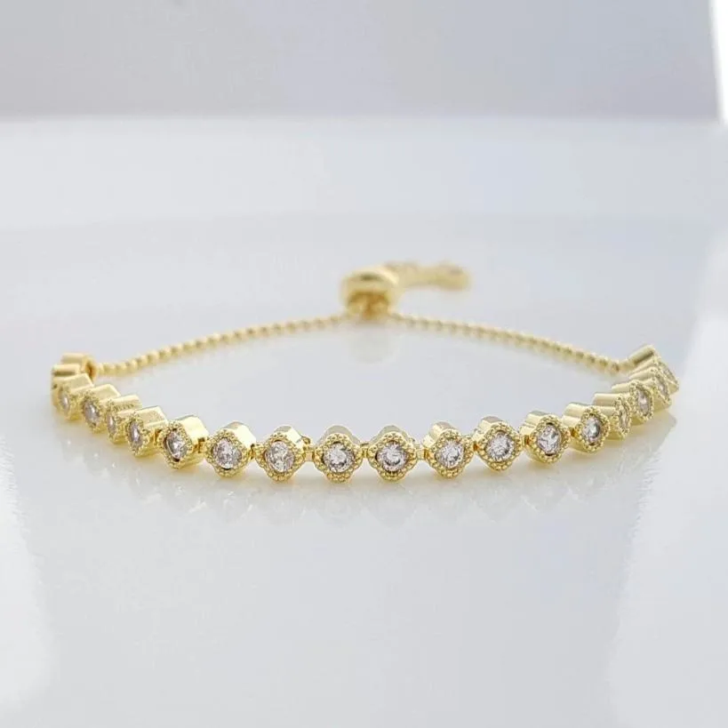 Delicate Gold Bracelet for Weddings-Celia