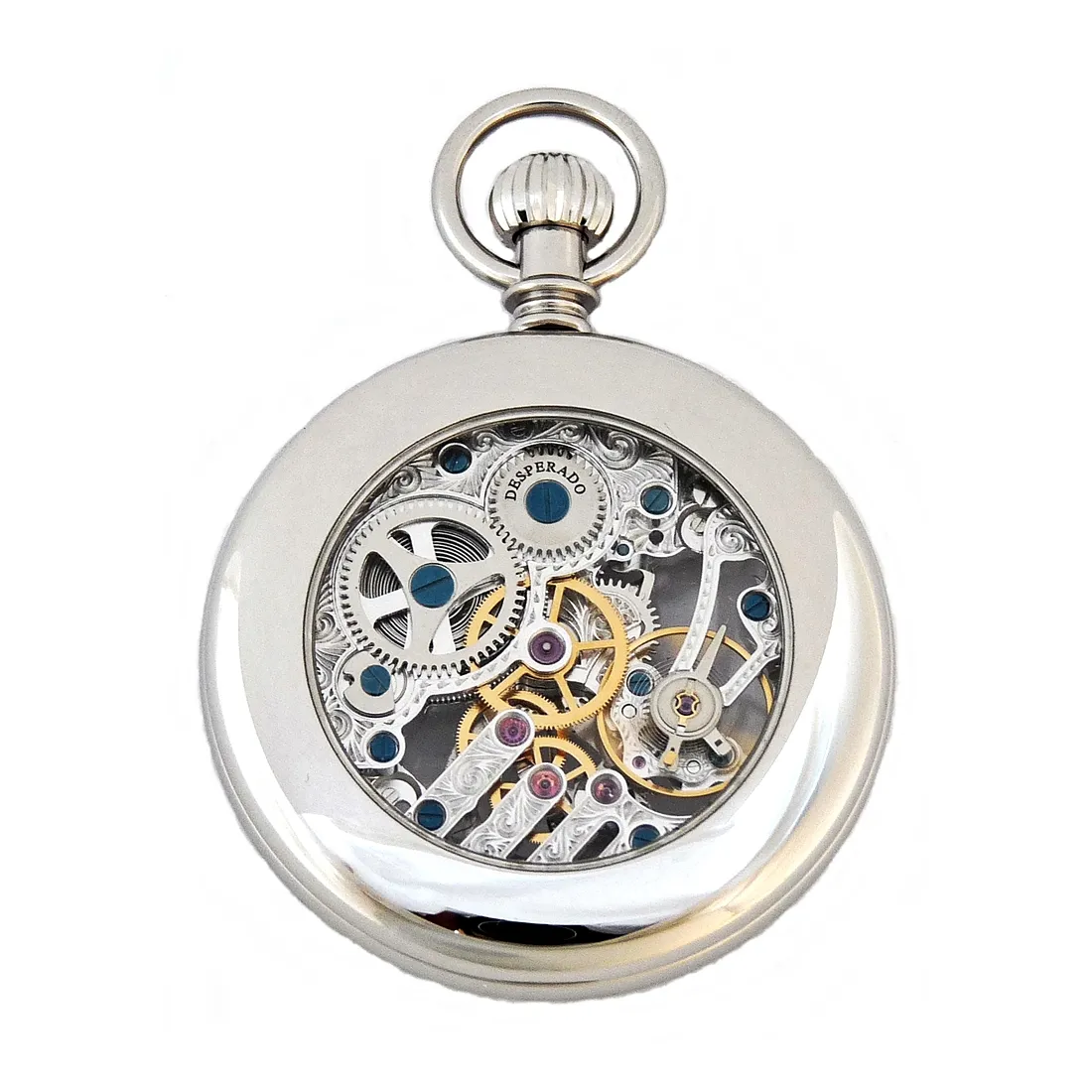 Desperado 566W “Golden Gate” Wind Up Pocket Watch High Grade Skeletonized Movement