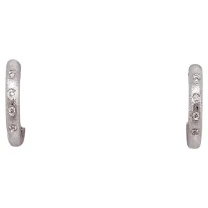 Diamond Satin Huggie Earrings