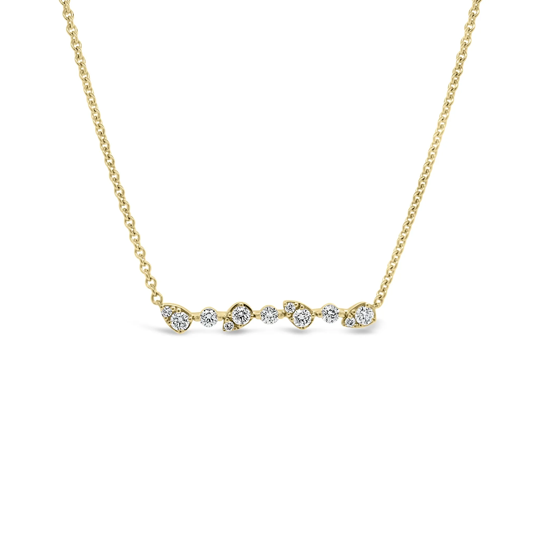 Diamond Teardrops & Circles Bar Pendant