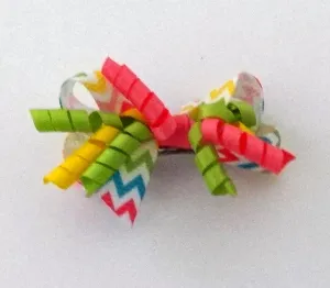 Dog Hair Accessories- Multi Mini Chevron Party Bow