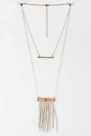 Double Layer Fringe Bar Necklace