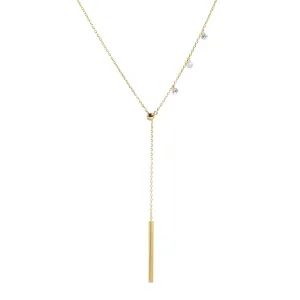 Double Slider Lariat Necklace With Long Bar