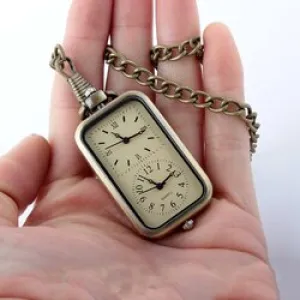 Double Time Exquisite Mini Size Pendant Pocket Watch for Men and Women