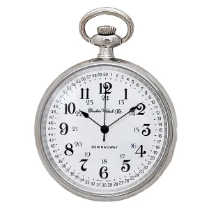 Dueber 112-NR2 "New Railway" Pocket Watch, Swiss Quartz Movement, Railroad Style Dial