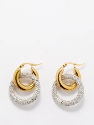 Earrings with removable crystal hoops