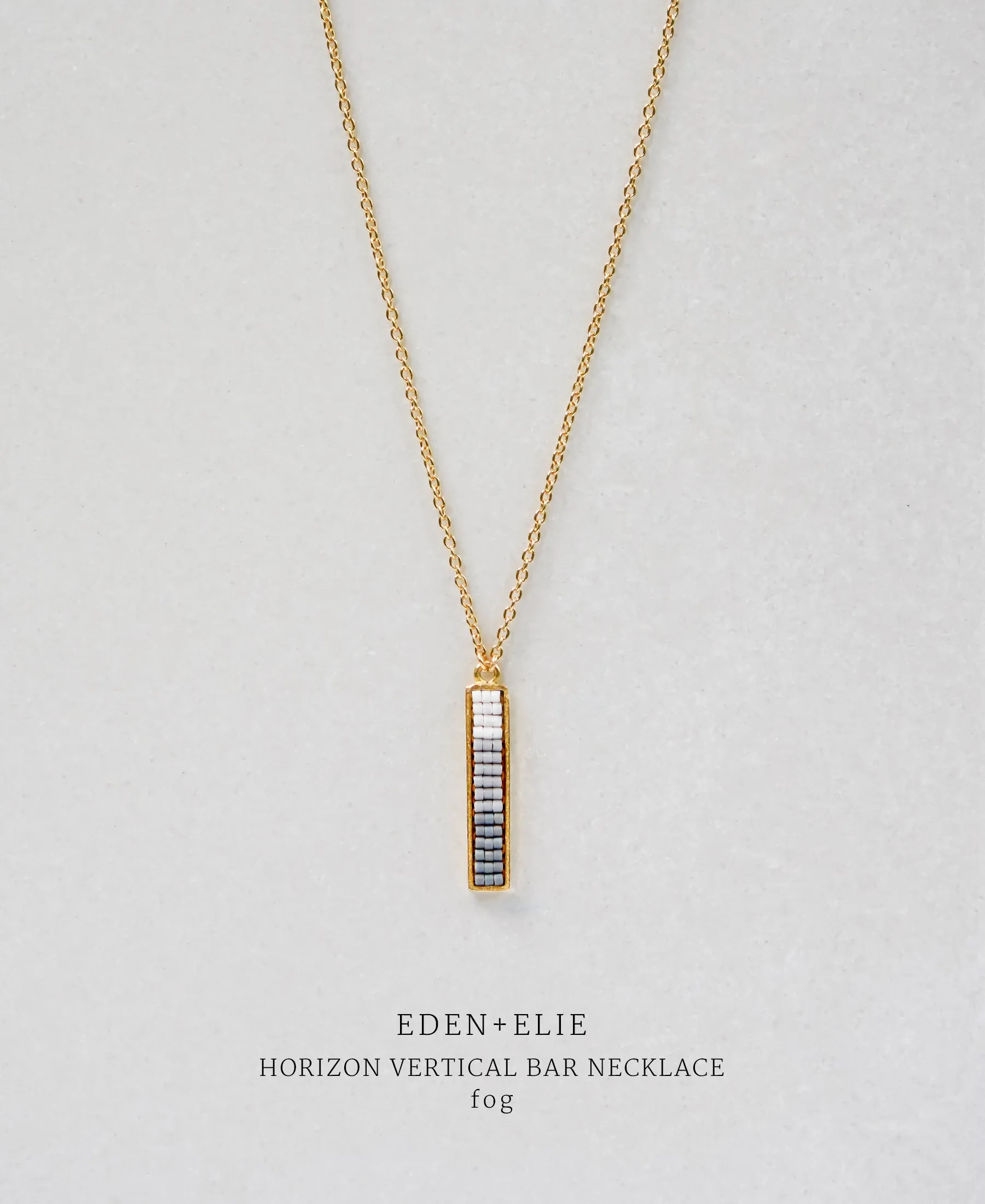 EDEN   ELIE Horizon Vertical bar necklace - fog grey