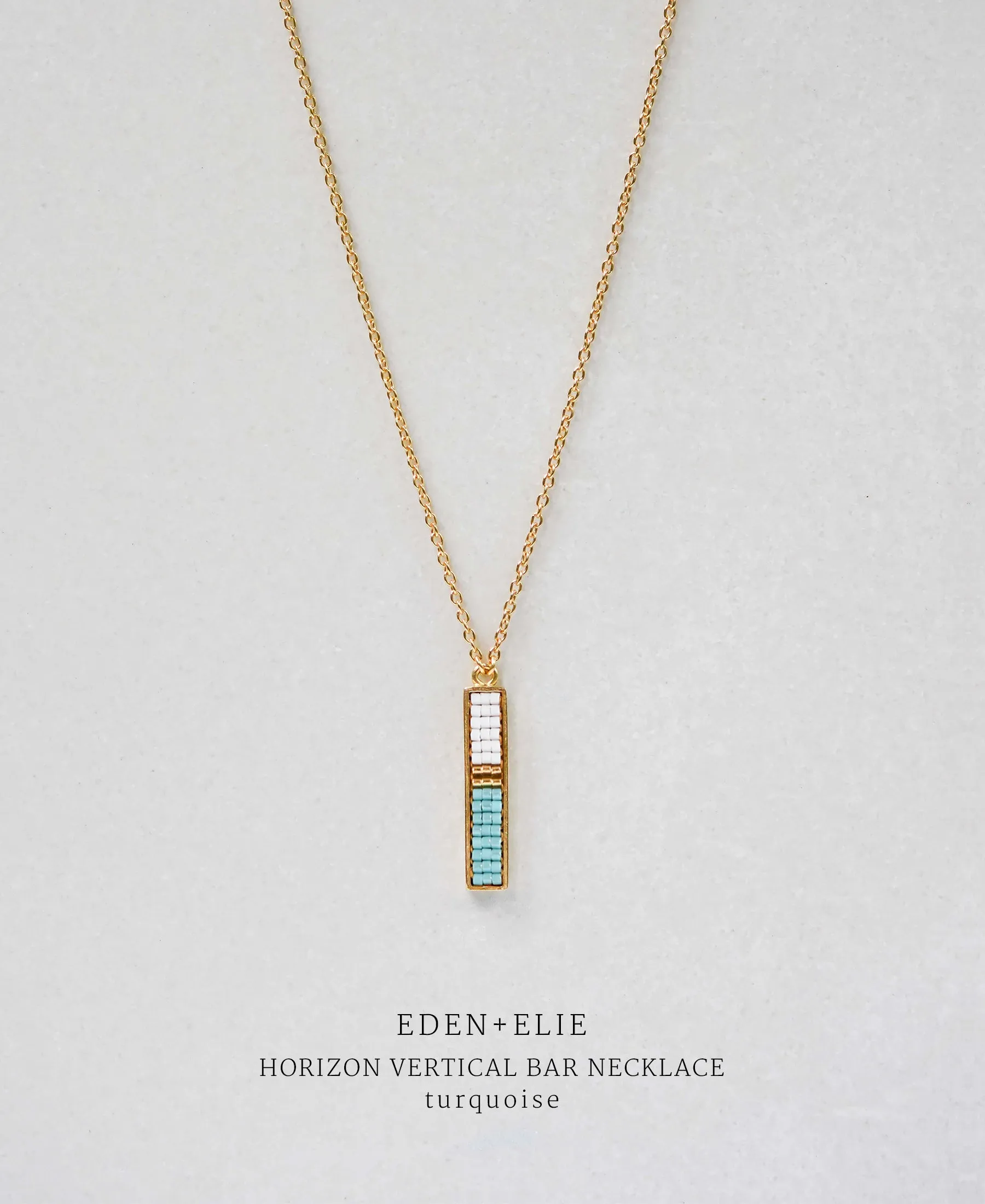 EDEN   ELIE Horizon Vertical bar necklace - turquoise