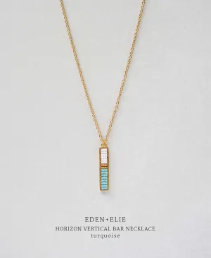 EDEN   ELIE Horizon Vertical bar necklace - turquoise