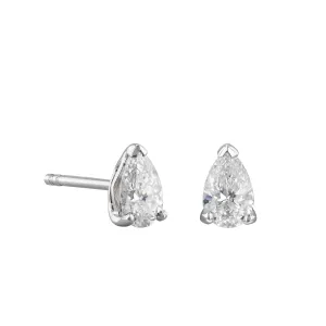 Everyday Diamonds 0.64ct Lab-Grown Pear Cut Solitaire Stud Earrings | 18K White Gold