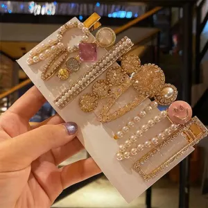 Fancy Korean 8 hair pins in card