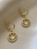 Farrah B Smiley Huggie Earrings