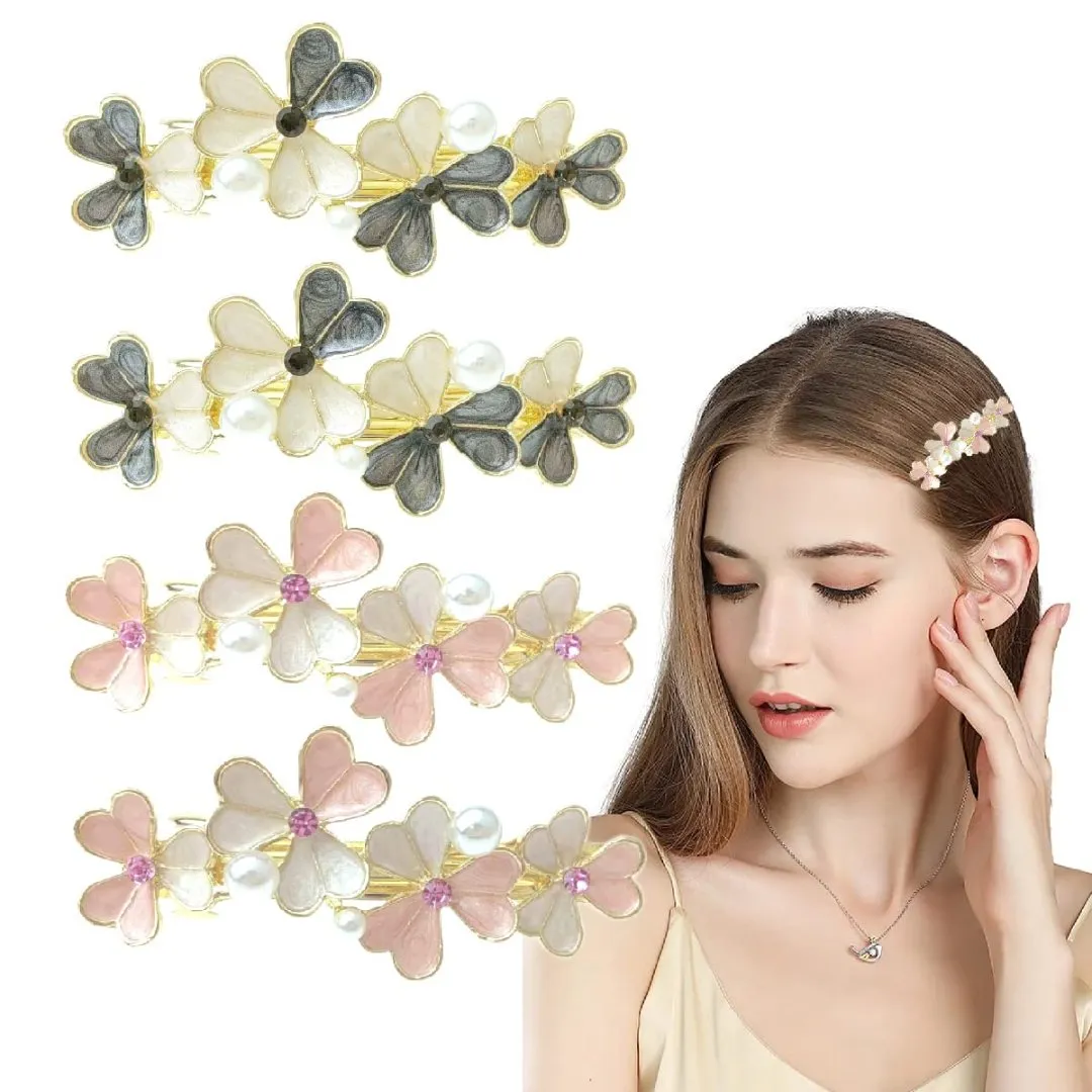 Flower Hair Stuff Clips, Hair Claw Clips, Nonslip Hair Accessories for Women Girls