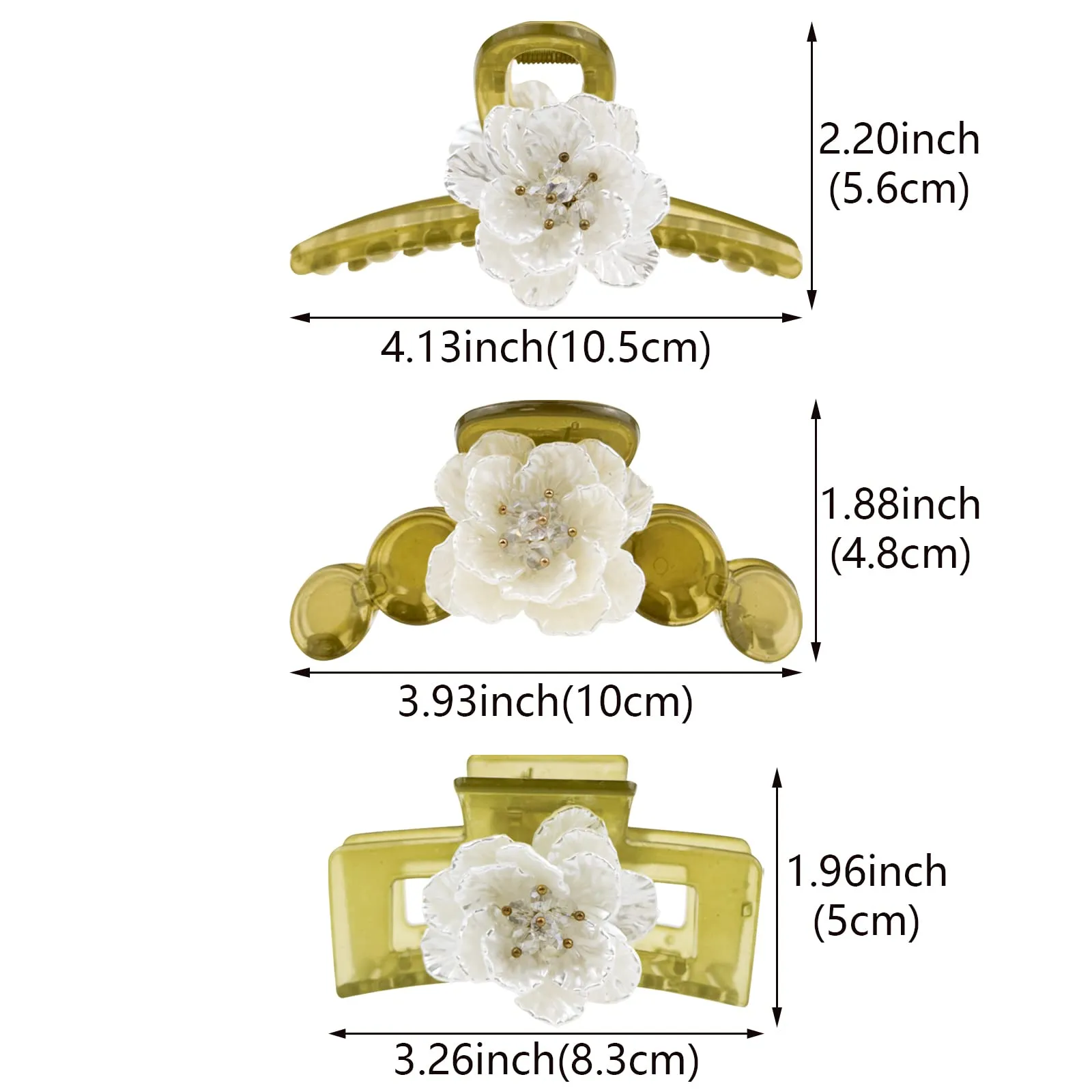 Flower Hair Stuff Clips, Hair Claw Clips, Nonslip Hair Accessories for Women Girls