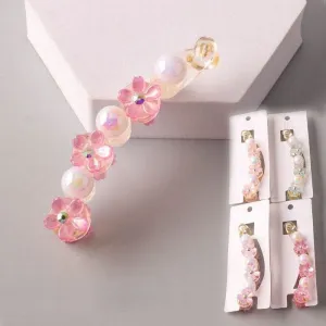 Flower Pearl Banana Hair Clip 5622P (12 units)