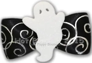 Ghostly Glitter Hair Bow