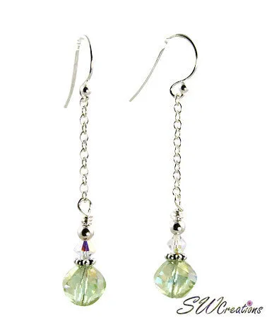 Glistening Green Crystal Drop Earrings