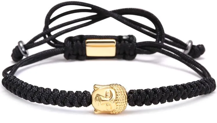 Gold Buddha Woven Rope Macrame Bracelet